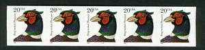 1998 US stamps: Ring-Necked Pheasant; SC#3055; Strip of 5; MNH &OG; FV=$1 - Picture 1 of 3