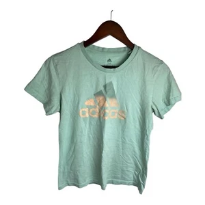 Adidas Original Logo Women's Tshirt Size Medium Light Teal with Peach Logo - Picture 1 of 4
