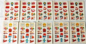 LOTE DE 10 HOJAS PEGATINAS PREMIO SELLOS DENNISON AULA PROFESOR De colección 1982 SIN USAR - Imagen 1 de 5