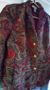 SERENGETI Size XL brocade red JACKET unworn condition Holiday texture - Picture 1 of 12