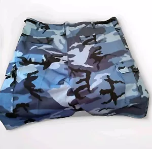 Ultra Force Cargo Shorts Men's Regular 2 XL Blue Camouflage Vintage 1990s 90s - Picture 1 of 7