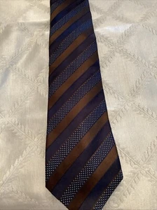 Ermenegildo Zegna Krawatte Italien 100 % Seide braun/schwarz/diagonale Streifen SFPF HMT-Zegna #6 - Bild 1 von 9
