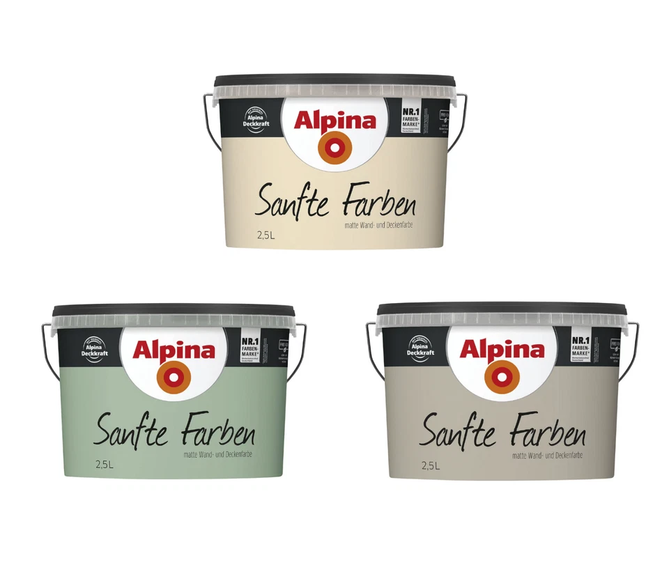 Alpina Farbe 2,5 Liter Sanfte Farben Matt hochdeckende Wandfarbe Farbwahl - Bild 1 von 1