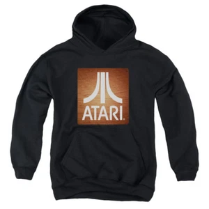 Atari Kids Hoodie Classic Wood Square Black Hoody - Picture 1 of 2