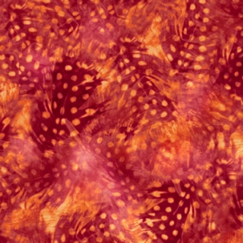 QT Fabrics Hummingbird Garden 28158 R Red Feather Texture Cotton - Image 1 of 1