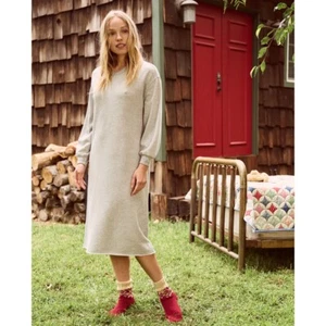 The Great Sweatshirt Sleep Dress Heather Long Sleeve Crew Neck Midi Sz 1 (S) NWT - Picture 1 of 11
