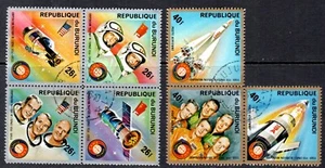 Burundi Stamps Scott 477 a-d, C217 b-d Apollo-Soyuz Space Mission CTO 1975 - Picture 1 of 2