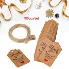 Labels Handcraft Merry Christmas Thank You Labels Hang Tag Kraft Paper Tags