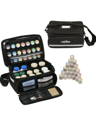 NEW Luggabel Locking Medication Case Organizer Black Travel Bag W Pill Bottles  - Image 1 of 4