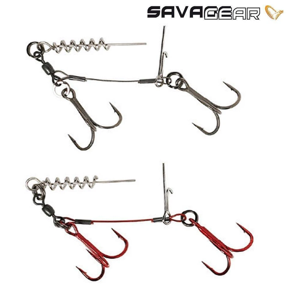 SAVAGE GEAR NEW CARBON49 CORKSCREW STINGER 2 HOOK -  PIKE PREDATOR FISHING  - Image 1 of 1