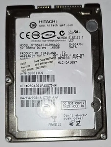 Hitachi 160GBGB 2.5 HDD Festplatte HTS541616J9SA00 Travelstar 5K160 - Bild 1 von 4