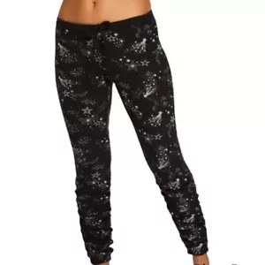 Chaser Jogginghose Größe Medium BLISS KNIT SHIRRED MYSTICAL STAR PRINT SCHWARZ NEU OHNE ETIKETT - Bild 1 von 8