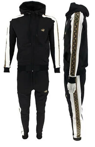 Men's TiM Designer Slim Fit Urban Tracksuit: Zip-Up Top & Joggers Set, S-5XL - Picture 1 of 4