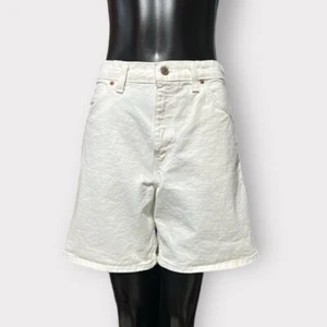 Levis Vintage 90s White Denim 951 Relaxed Fit Jean Shorts sz 8 Small Orange Tab - Bild 1 von 11