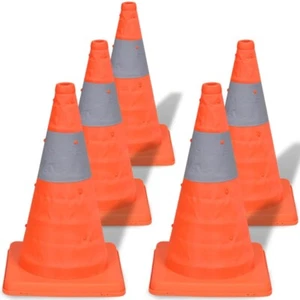 vidaXL 5 Pop-up Traffic Cones 42 cm - Picture 1 of 4