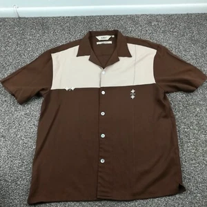 Vintage Da Vinci California Shirt Mens XL Brown Button Up Charlie Sheen - Picture 1 of 11
