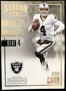 Derek CARR 2016 Season Ticket Panini Contender Football #71 Oakland Raiders - Picture 1 of 2
