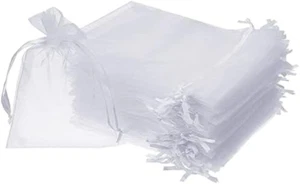 100PCS Sacchetti Organza 15X20 Cm Regalo Portaconfetti Bianco per Confetti Caram - Foto 1 di 12