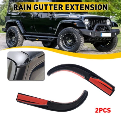 Accesorio de canal de extensión de canal de lluvia de agua 2 para Jeep Wrangler JK 2007-2017 Foto 1 de 4