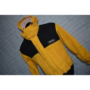 Nautica Competition Jacket Mens Size Medium Sailing Rain Weatherproof Yellow Zip - Picture 1 of 9