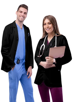 Adar Unisex Doctor Nurse Multiple Pockets Classic Consultation Coat - 31'Length" - Image 1 of 4
