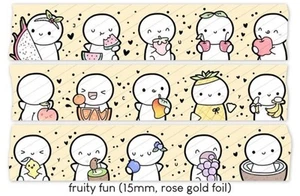 NEW The Coffee Monsterz Co TCMC Fruity Fun 15mm Washi Tape Roll, 2024 Preorder - Picture 1 of 3