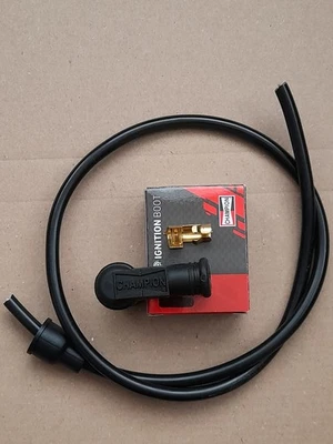 ARIEL,AJS,BSA,MATCHLESS,NORTON,TRIUMPH 24 INCHES- 600MM BLACK HT LEAD + PLUG CAP - Image 1 of 2