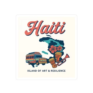 Haiti Island Map Vinyl Decal, Car Decal, Laptop Sticker, Tropical Decor, - Picture 1 of 5