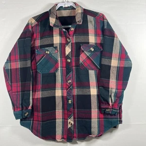 Maurices Flanell Sakko Damen Größe L grün rot kariert Taschen Knöpfe - Bild 1 von 8