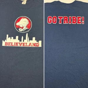 Adult 2XL Winking Lizard Tavern Cleveland Indians T-Shirt Go Tribe Believeland - Picture 1 of 11