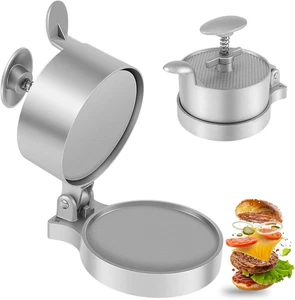 Pressa per Hamburger Regolabile in Altezza in Alluminio Pressofuso Antiaderente  - Foto 1 di 12