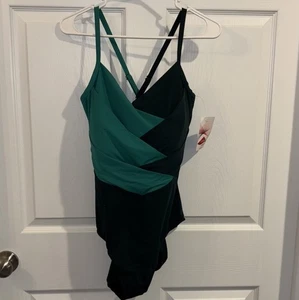 Lands’ End Badeanzug Einteiler Damen Gr. 16 Grün Schwimmen Baden Neu - Bild 1 von 3