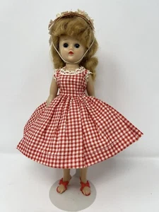 Vogue Jill Doll Hard Plastic 1957 With Red Checkered Dress Shoes Slip Undies - Picture 1 of 3
