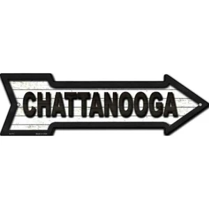 Chattanooga Novelty Metal Arrow Sign  Directional 17" x 5" Wall Decor - Picture 1 of 1