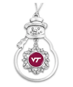 48584 Virginia Tech Hokies muñeco de nieve adorno con pedrería - Imagen 1 de 1