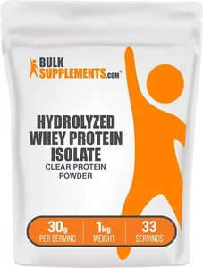 BulkSupplements Hydrolyzed Whey Protein Isolate Powder - 30g per Serving - Picture 1 of 12
