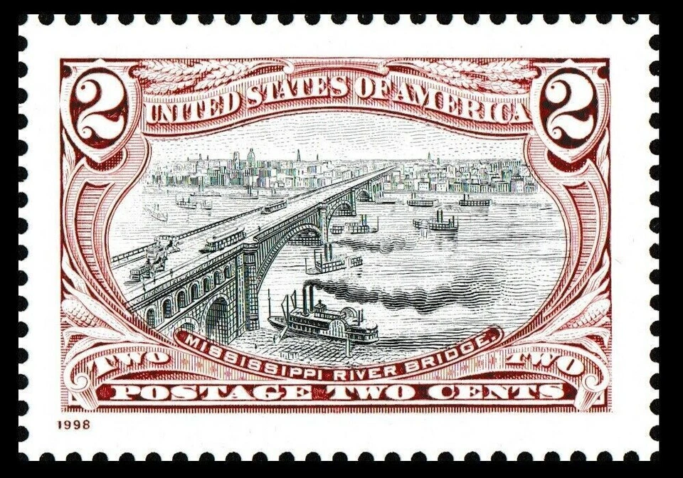 US #3209b MNH 1998 Trans-Mississippi Mississippi River Bridge - Image 1 of 1