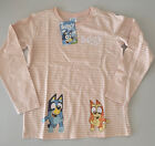 Size 3T - Bluey long sleeve t-shirt pink with white stripe