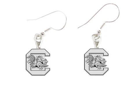 South Carolina Gamecocks Silver French Hook Earrings Jewelry USC Licensed Cover