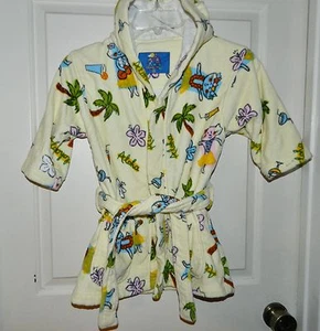 BRATZ girls Yellow KITTY ALOHA PALM TREE Bath Swim ROBE* M 4 5 - Picture 1 of 3