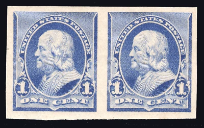 MOMEN: US STAMPS #219P5 IMPERF PAIR PROOF MINT OG H LOT #80151 - Image 1 of 2