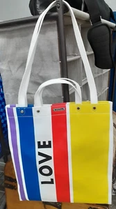 Bolso de mano de cuero a rayas Rebecca Minkoff Love (C) - Imagen 1 de 10