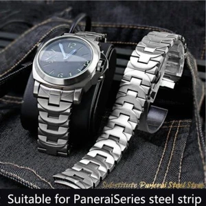 Correa de acero inoxidable para hombre banda de metal de 24 mm para pulsera Panerai Luminor Marina - Imagen 1 de 11