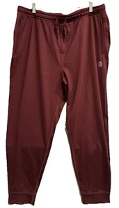 Greatness Wins Men Joggers Sz XXL Port Wine Logo Zip Pockets Drawstring Active - Picture 1 of 13