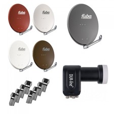 HD Sat-anlage 4 Teilnehmer - 84 Cm Alu SAT Schüssel Topseller Opticum Quad LNB