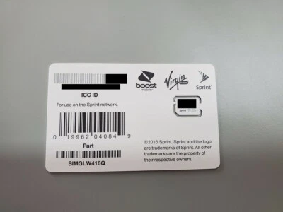 Sprint/Boost/Virgin Nano sim card SIMGLW416Q 80.02a. Pack of 100 - Bulk! - Image 1 of 3
