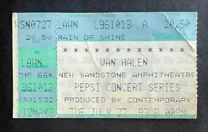 Boleto de concierto Vince Neil & Van Halen 1993 27/07/93 amplificador de arenisca Bonner KS. - Imagen 1 de 2