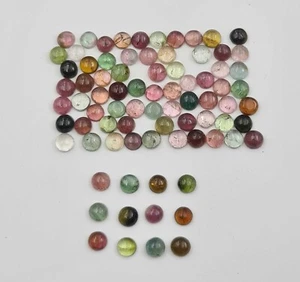 Natural Multi Tourmaline Round Cabochon Loose Gemstone Lot 20 Pcs 5 MM 10 CT - Picture 1 of 6