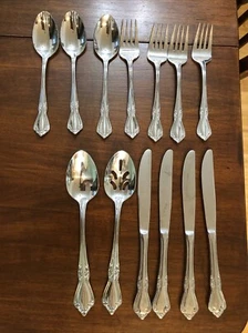 13 Piece Lot Reed & Barton Select BELLE GROVE Stainless Flatware Forks & Spoons - Picture 1 of 18