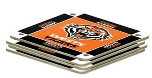 Wests Tigers NRL Cork Coasters Set of 4 Father's Day gifts - Bild 1 von 1